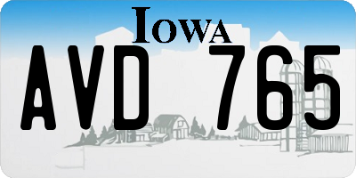 IA license plate AVD765