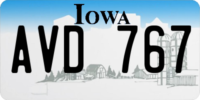 IA license plate AVD767