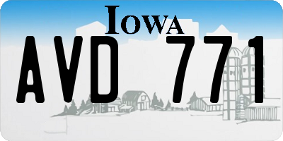 IA license plate AVD771