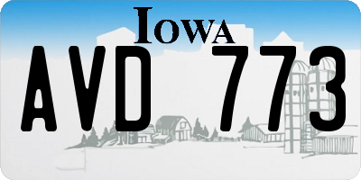 IA license plate AVD773