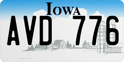 IA license plate AVD776