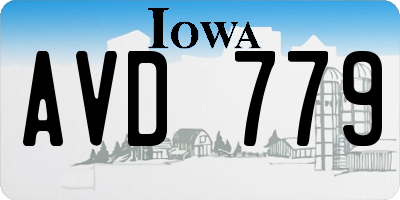 IA license plate AVD779