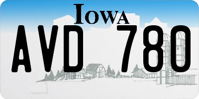 IA license plate AVD780