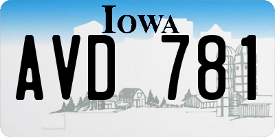 IA license plate AVD781