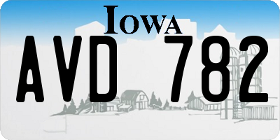 IA license plate AVD782