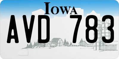 IA license plate AVD783