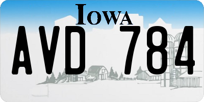 IA license plate AVD784