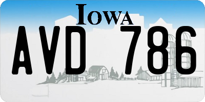 IA license plate AVD786