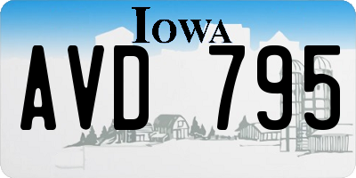 IA license plate AVD795