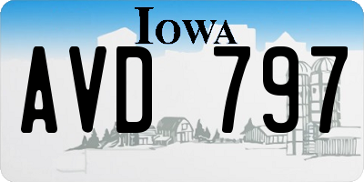 IA license plate AVD797
