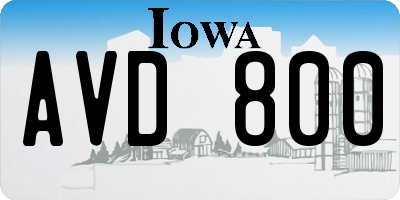 IA license plate AVD800