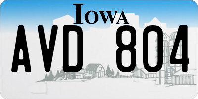 IA license plate AVD804