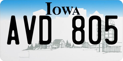 IA license plate AVD805
