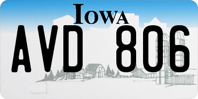 IA license plate AVD806