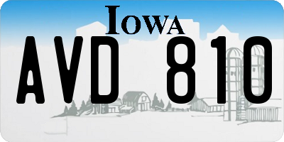 IA license plate AVD810