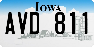 IA license plate AVD811