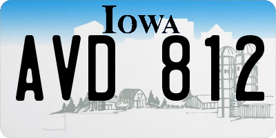 IA license plate AVD812