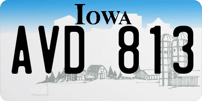 IA license plate AVD813