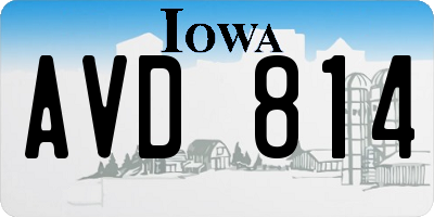 IA license plate AVD814