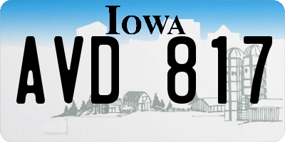 IA license plate AVD817