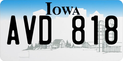 IA license plate AVD818