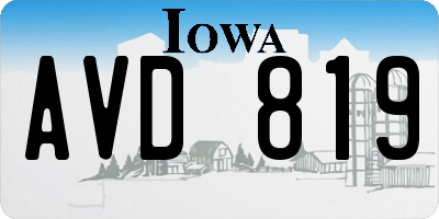 IA license plate AVD819