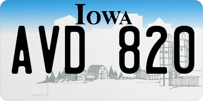 IA license plate AVD820