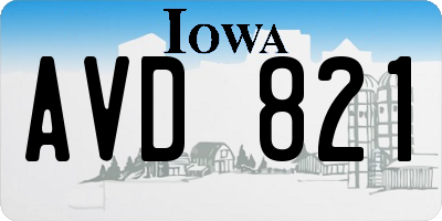IA license plate AVD821