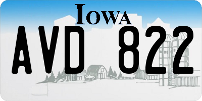 IA license plate AVD822