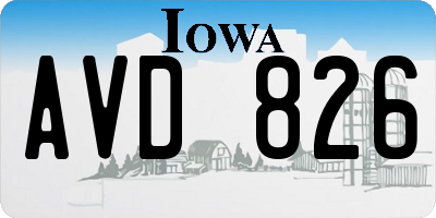 IA license plate AVD826