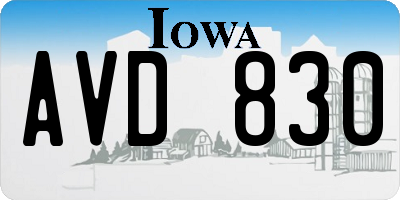 IA license plate AVD830
