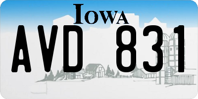 IA license plate AVD831