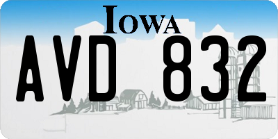 IA license plate AVD832