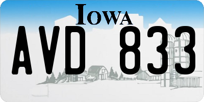 IA license plate AVD833