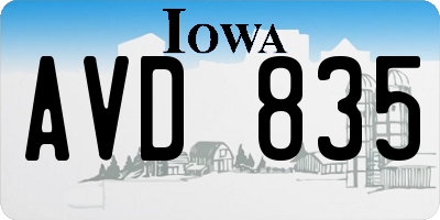IA license plate AVD835