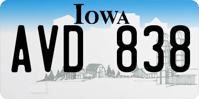 IA license plate AVD838