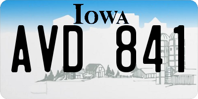 IA license plate AVD841