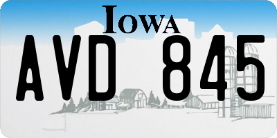 IA license plate AVD845