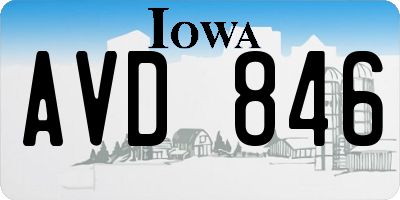 IA license plate AVD846
