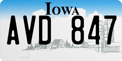 IA license plate AVD847