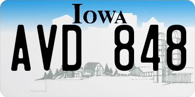 IA license plate AVD848