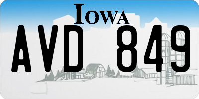 IA license plate AVD849