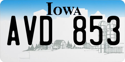 IA license plate AVD853