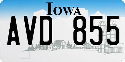 IA license plate AVD855