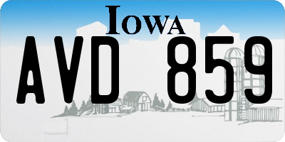 IA license plate AVD859