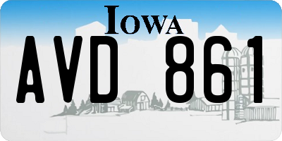 IA license plate AVD861