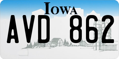 IA license plate AVD862