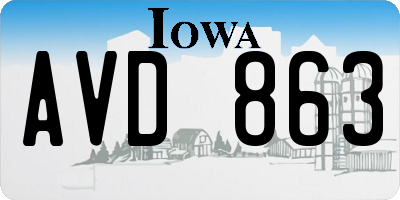 IA license plate AVD863