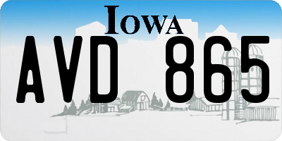 IA license plate AVD865
