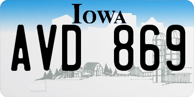 IA license plate AVD869